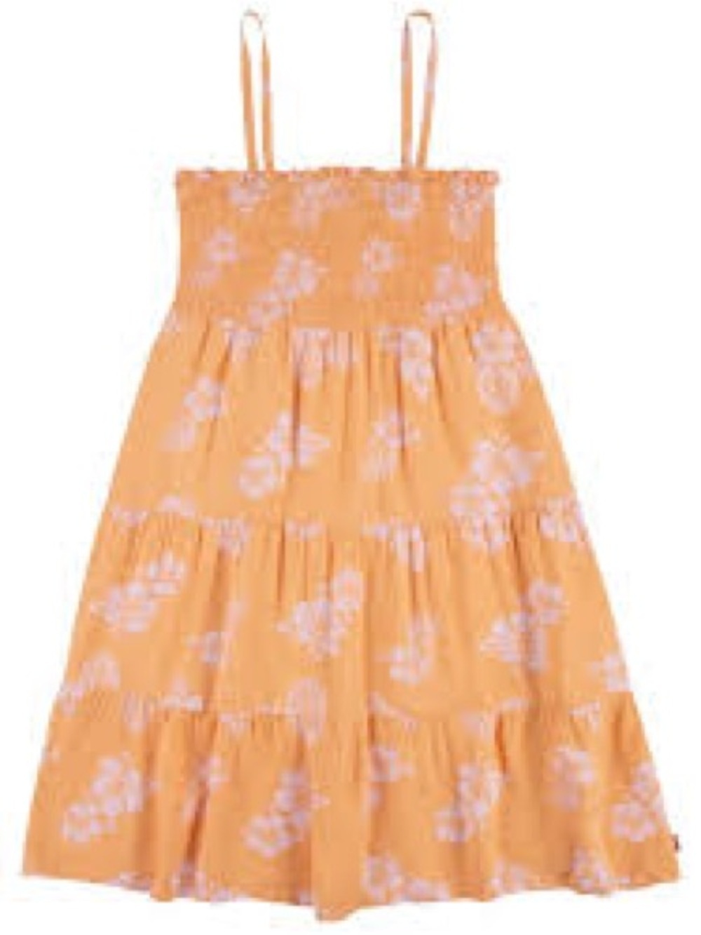 Levi’s Girls Smocked Floral Tiered Sundress Orange Size M 10-12